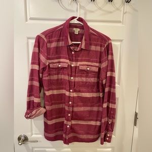 J Crew Women’s Flannel Shirt - Deep Pink - Size Medium